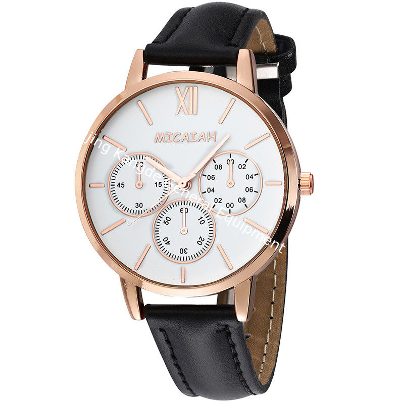 WJ-8424 Women Fashion Wrist Leather Strap Alloy Watch Case Analog Watch