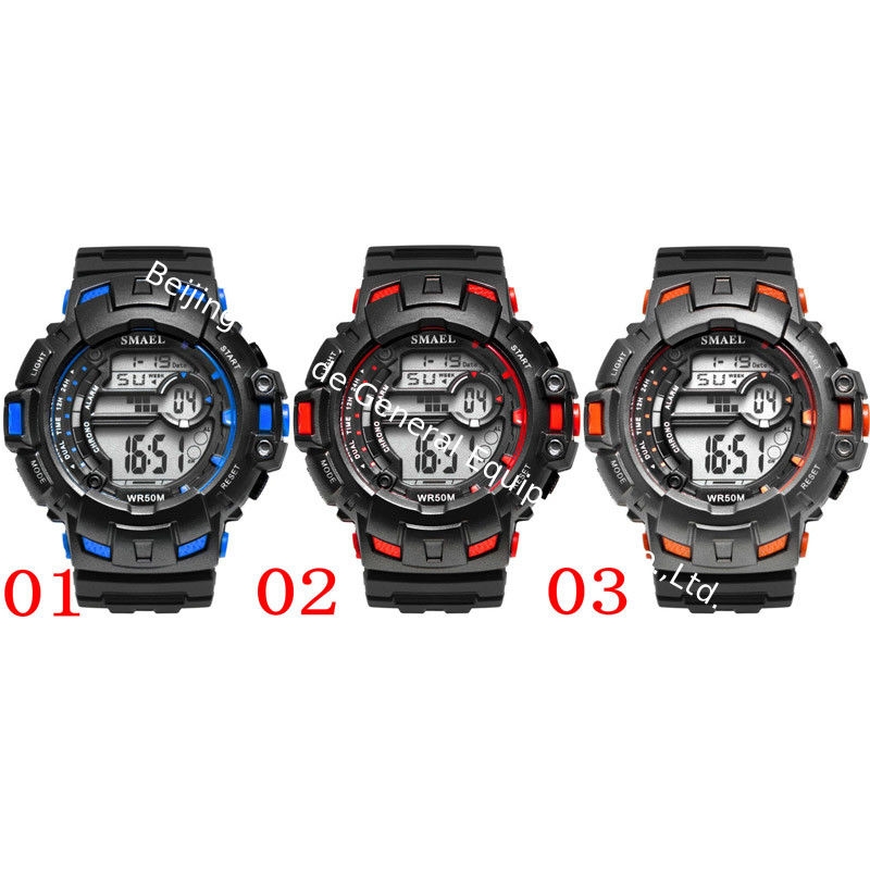 WJ-7700 Fashion Wholesales SMAEL Plastic Watches Big Face Waterproof OEM Handwatches Brand Auto Date Digital Men Wrist Watches