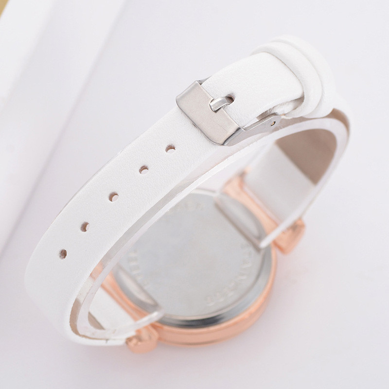 WJ-8387 Women Fashion Wrist Bracelet Leather Alloy Case Watch