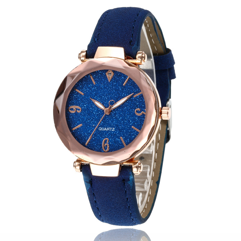 WJ-7782 Fashion Leather Wrist Hand Watch For Women Gift
