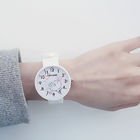 WJ-8379 Beautiful Ladies Silicone Watch Band Alloy Case Watch