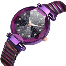 WJ-8483 China Good Quality Star Sky Fashion Smart Women Wrist Stainless Steel Magnetic Watch