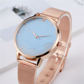 WJ-8082 New Cheap Woman Analog Quartz Stainless Steel Mesh Band Watch