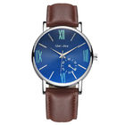 WJ-8102 New Design Factory Business Men Watches Waterproof Low OEM Handwathces Quartz Leather Wrist Watches
