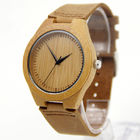 WJ-5356 genuine real leather strap original japan movement wood watches men