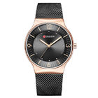 WJ-7428 CURREN 8304 Ultra-thin Round Luxury Men's Watch Minimalist Digital Net Band Wrist-watch Waterproof Imported Wick Watch