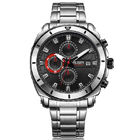 WJ-7604 MEGIR 2027 Gentleman Stainless Steel Quartz Watch Automatic Date Small Three Meedle Fashion Men's Wrist-watch
