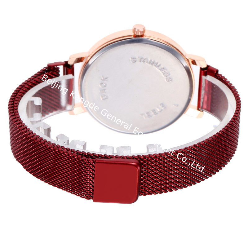 WJ-8568 Sky Alloy Face Fashion Charm Ladies Stainless Steel Magnetic Woman Mesh Wrist Watch