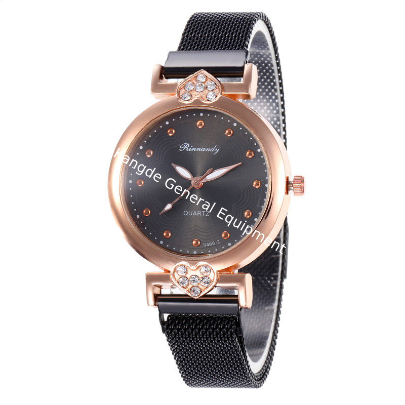 WJ-8565 Wholesale High Quality Alloy Case Rose Gold Hand Magnet Buckle Women Mesh Wrist Watch