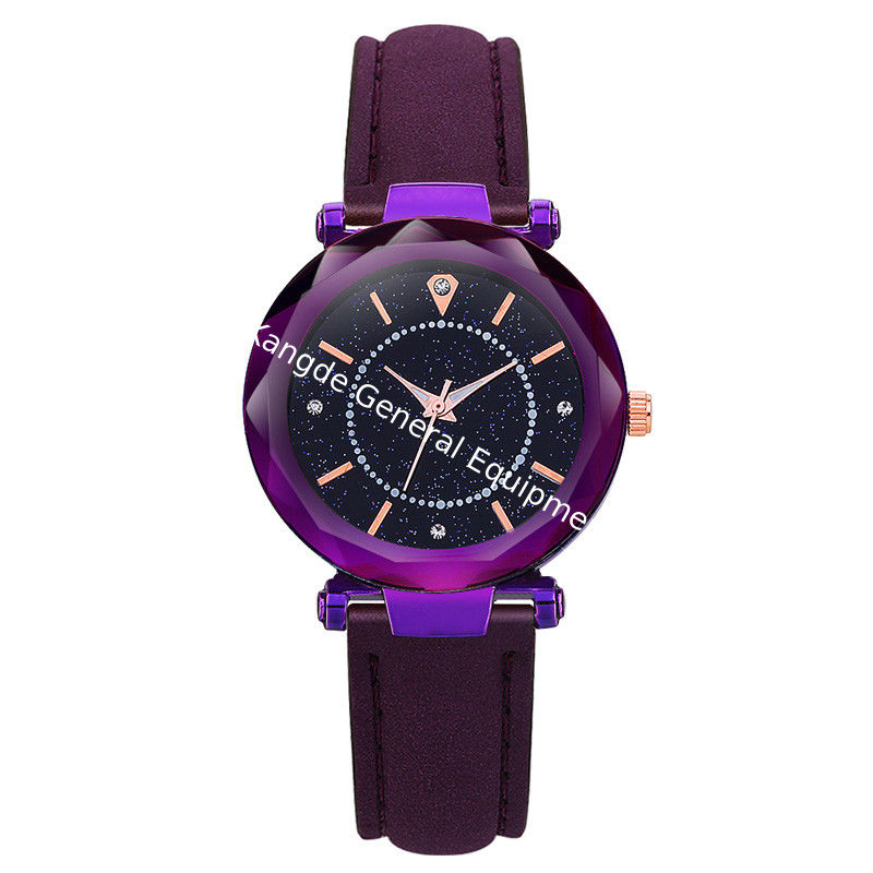 WJ-8416 Women Fashion Wrist Black Band Alloy Case Leather Watch Strap 11 Colors Ladies Wrist Watch