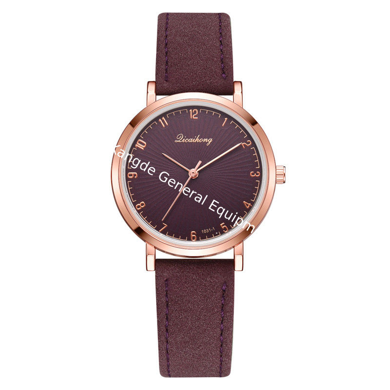 WJ-8411 Woman Alloy Watch Case Quartz Leather Band Watch