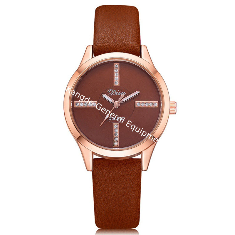 WJ-8394 New Fashion Ladies Alloy Watch Case Leather Watch
