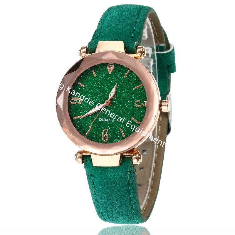 WJ-7782 Fashion Leather Wrist Hand Watch For Women Gift