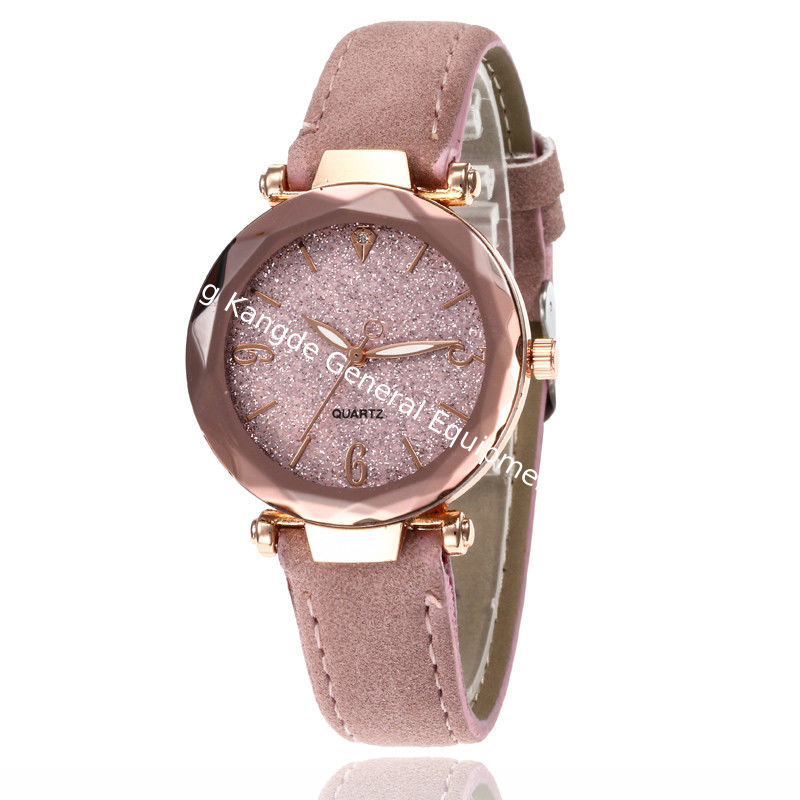 WJ-7782 Fashion Leather Wrist Hand Watch For Women Gift