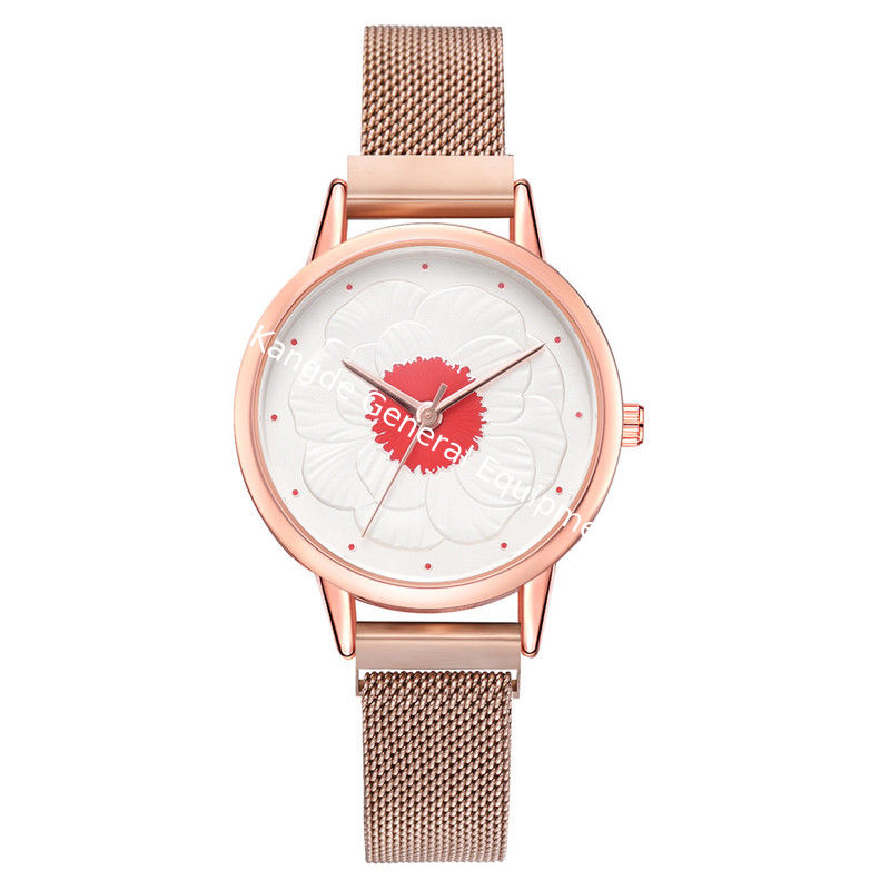 WJ-8414 New Design Fashion Girls Stainless Steel Watch Band Analog Quartz Watch