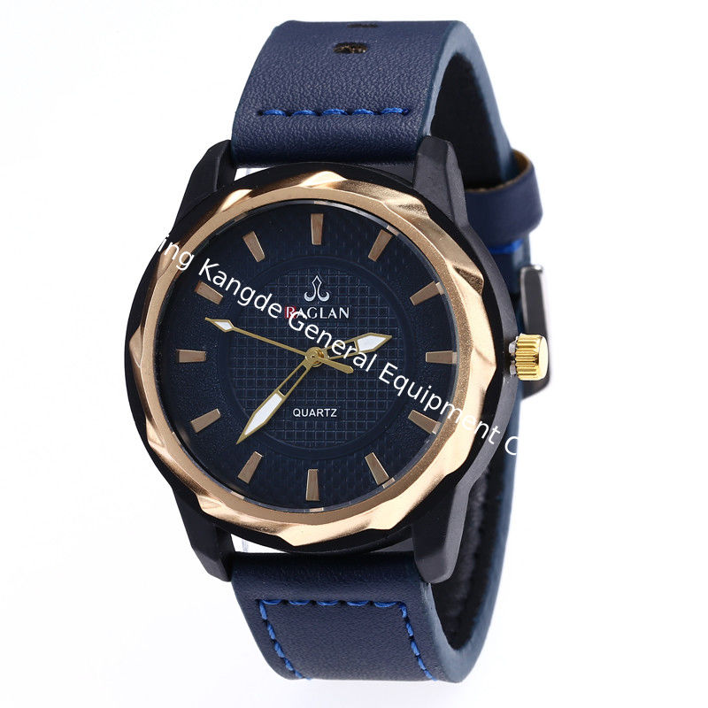 WJ-7972 Genuine Leather Wrist Hand Watch Men