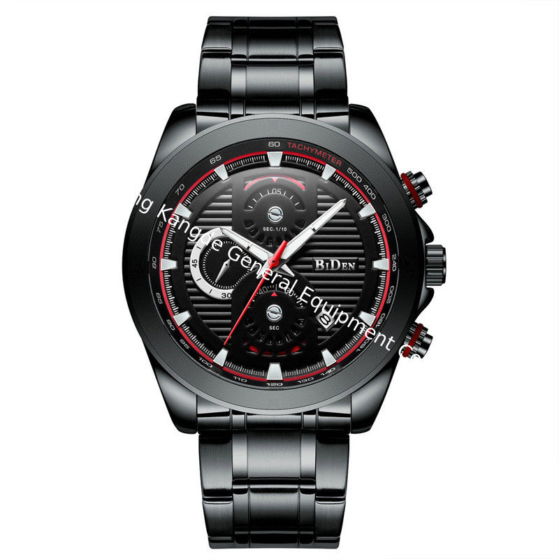 WJ-7391 Vogue Stainless Steel Watches BIDEN Brand Quartz Handwatches 3ATM Waterproof Date Day Men Wrist Watches