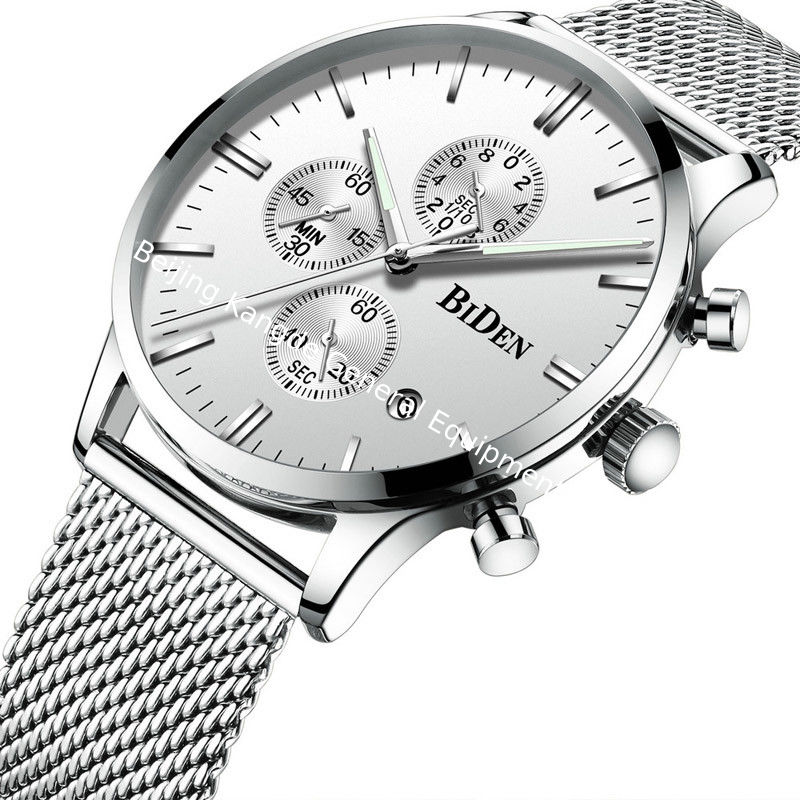 WJ-7394 Vogue Waterproof Stainless Steel Wrist Watches Business Men Handwatches Water Resistant Date Quartz Watches