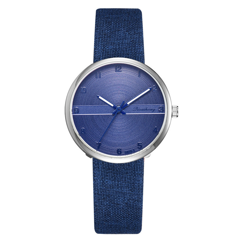 WJ-8443 Women Fashion Blue Band Alloy Watch Case Good Quality Black Leather Watch