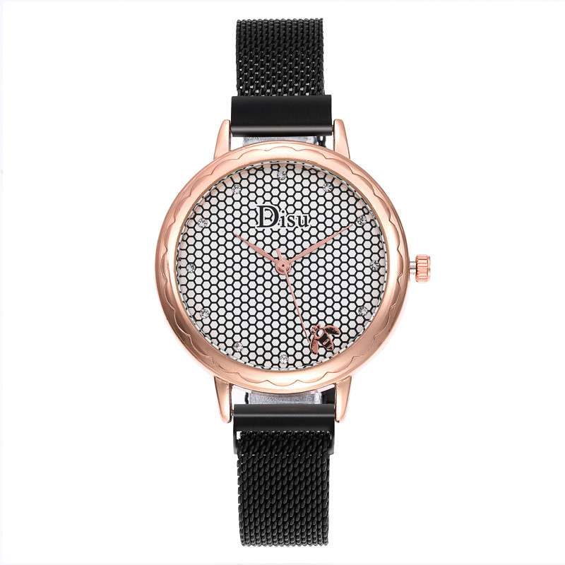 WJ-8459 Charm Fashion Bee Good Quality Stainless Steel Band Magnetic Watch Mesh Strap Watch
