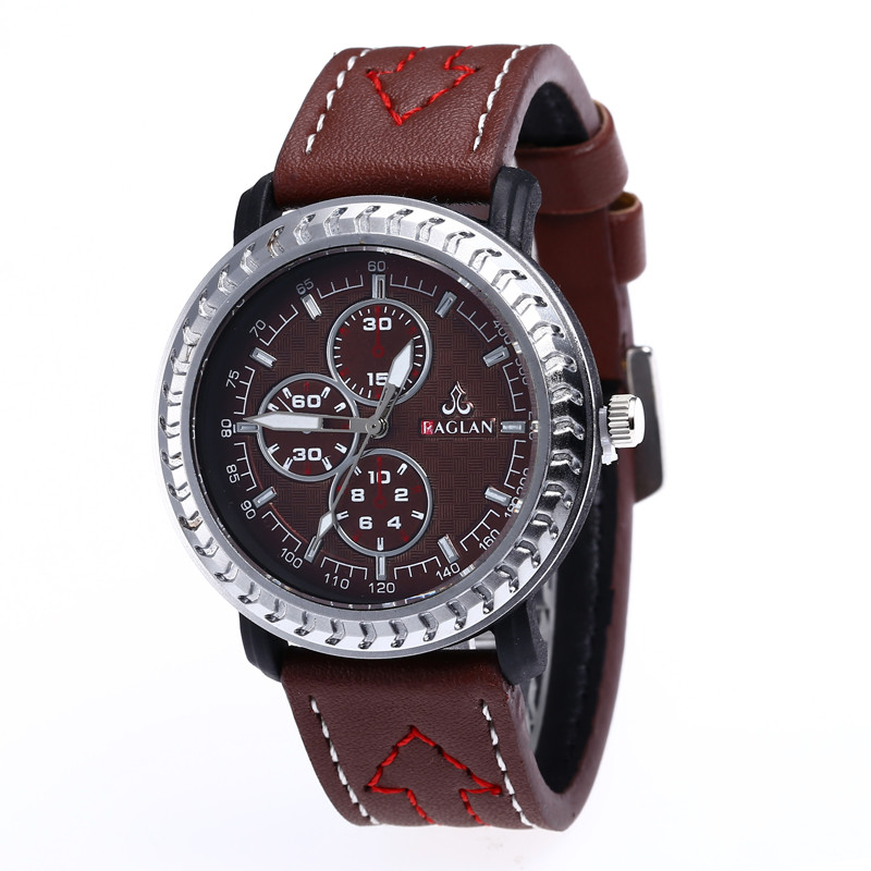 WJ-7985 New Fashion Mens Quartz Wrist Leather Strap Watch