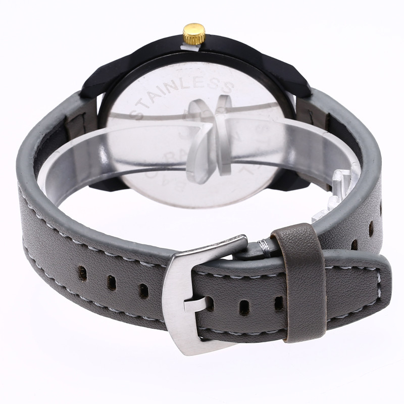 WJ-7972 Genuine Leather Wrist Hand Watch Men