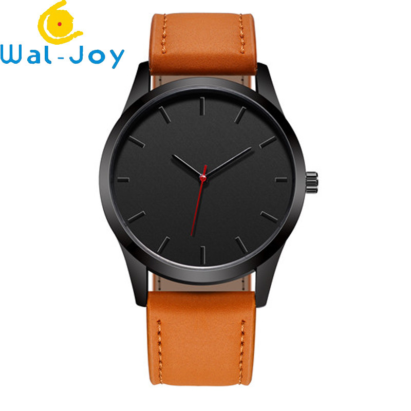 WJ-7126 Hot Selling Vogue Men Watch No Logo Small OEM Watches Leather Wristwatches Low Price