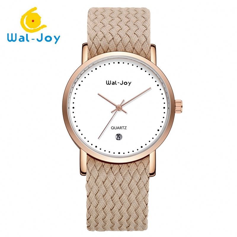 WJ9007 Own Branding Luxury Watches Women Nylon OEM Watch Low MOQ Casual Waterproof Calendar Wristwatch Logo Custom