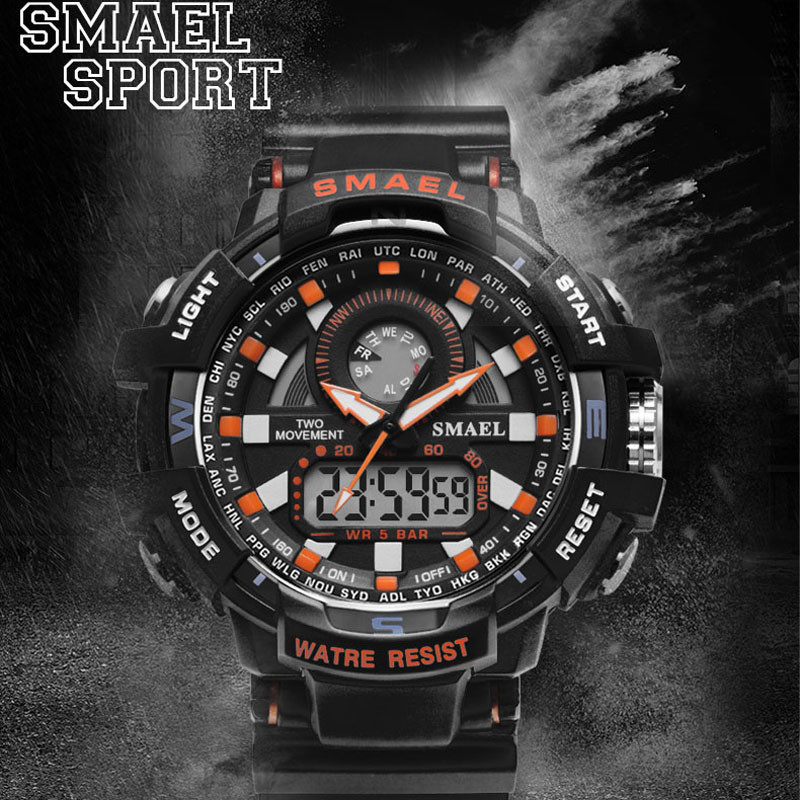 WJ-7398 Fashion Latest Design SMAEL Men Watches Big Face Brand Digital Wrist Watches Casual Cheap Price Silicone Handwatches